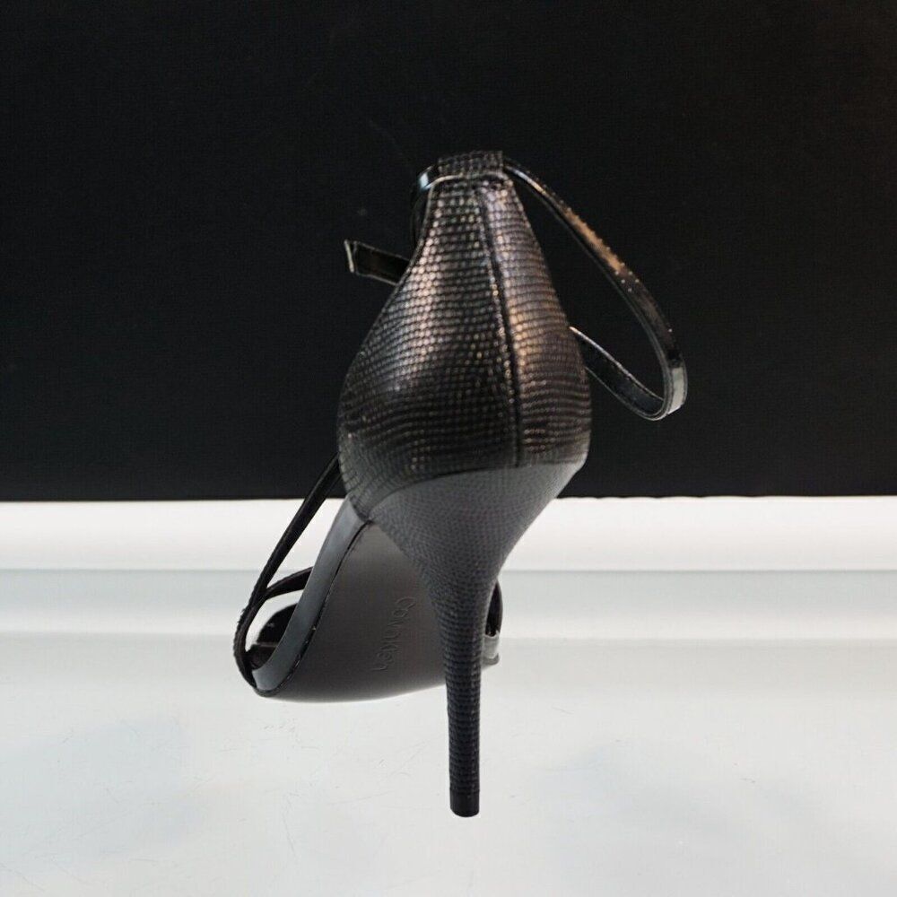 Calvin Klein Mackenzie Black 4 Inch Heeled Sandal Womens Shoes Size 7.5 - Picture 3 of 8